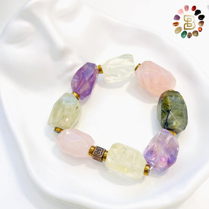 Mix Stones ( Amethyst, Prehnite, Rose Quartz, Citrine)